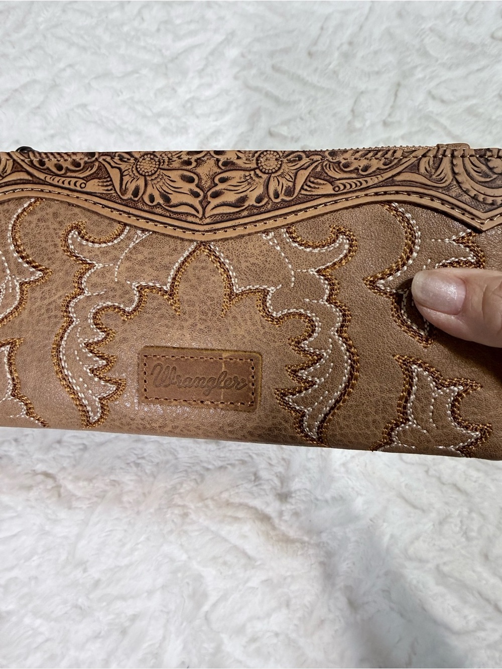 Wrangler Embossed Floral Western Wallet in Brown - New